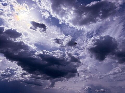 Dramatic thunderstorm sky with storm clouds 
