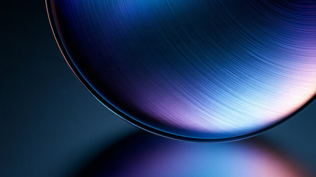Abstract Brushed Metal Surface with Blue Gradient Light