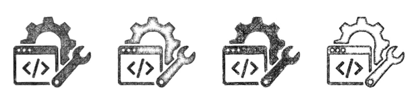Sketch technical seo icon design set