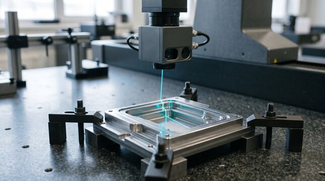 Sensor head maps a machined component cavity
