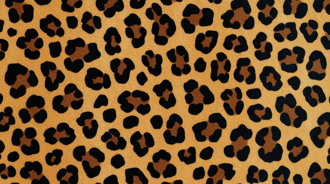 Jaguar print with dark rosette markings on warm tan fabric creates bold, elegant animal pattern