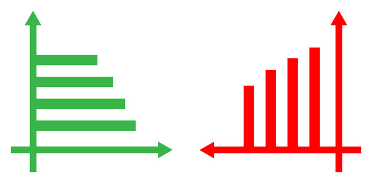 Green and Red Bar Chart with Upward Arrows