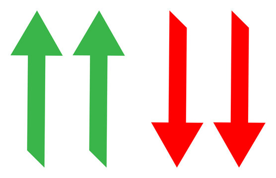 Green Up Arrows and Red Down Arrows