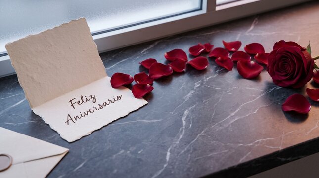 Orchid greeting card on an elegant celebration table