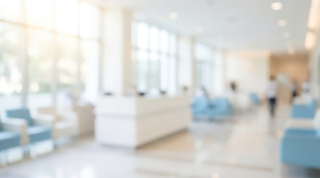 blur image background of lobby hospital or clinic, clean empty for copyscape background 
