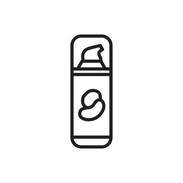 Minimalist bold line icon of a shaving cream metal can isolated on white background. 