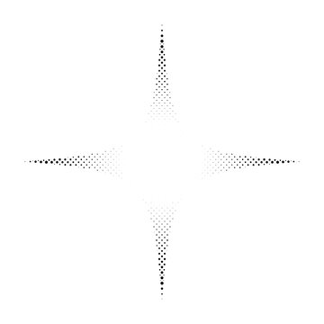 Halftone Sparkle Star on Transparent Background