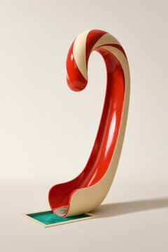 Giant Christmas Candy Cane Shaped Water Slide into Pool