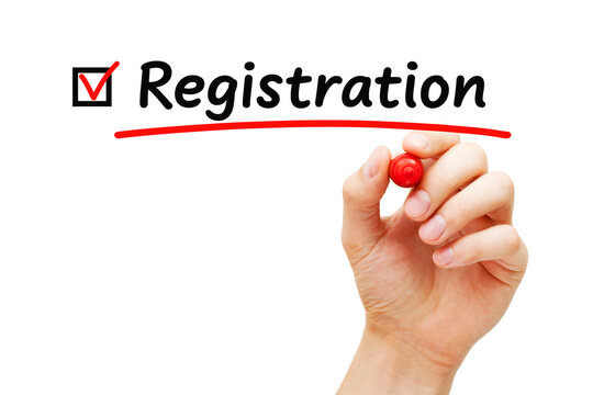 Registration Red Verification Check Mark Concept