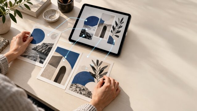 Designer Hands Combining Printed Concepts With AI