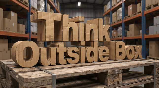 3D Corrugated Cardboard Typography on Pallet