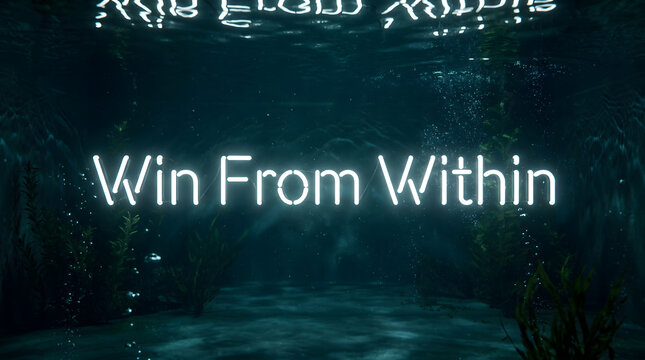 White Neon Tube Typography Submerged Underwater