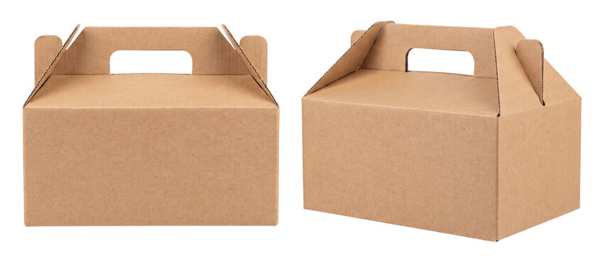 Cardboard gable box with handle for food packaging