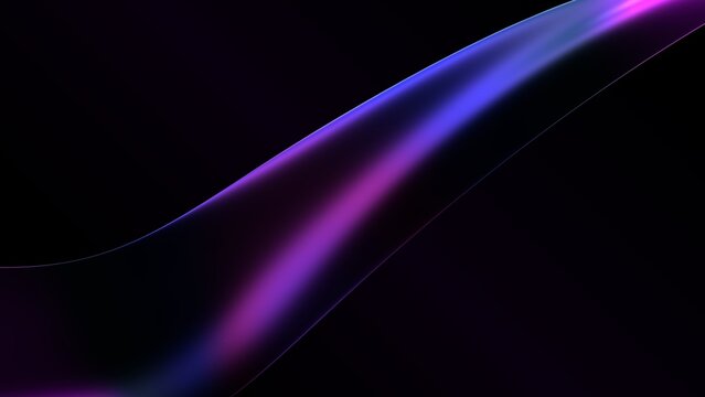 High-resolution 8K abstract procedural image  with JavaScript. This sleek, modern digital background features a smooth, glowing 3D ribbon and fluid wave shapes flowing elegantly across a dark BG